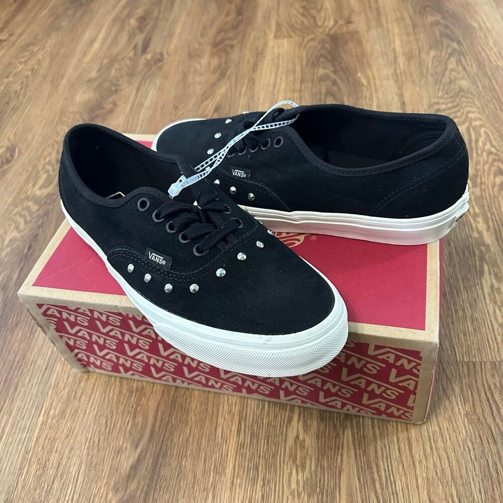 VANS Authentic Spikes Black sneakers featuring silver studs lace up shoes sz 9